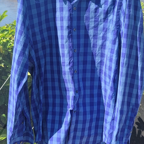 Goodthreads Button Up Shirt Mens XLarge Blue Checkered Slim Fit Casual Cotton. - Picture 6 of 7